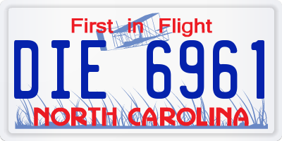 NC license plate DIE6961