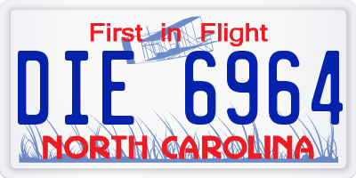 NC license plate DIE6964