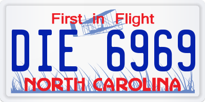 NC license plate DIE6969