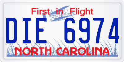NC license plate DIE6974