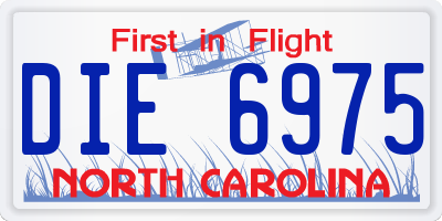NC license plate DIE6975
