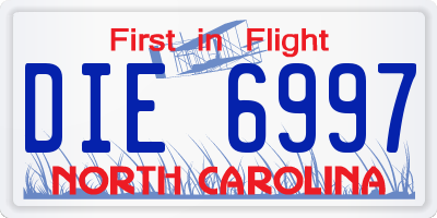 NC license plate DIE6997