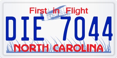 NC license plate DIE7044