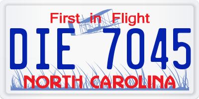 NC license plate DIE7045