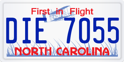 NC license plate DIE7055