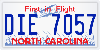 NC license plate DIE7057