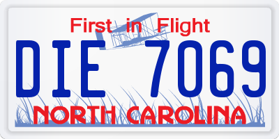NC license plate DIE7069