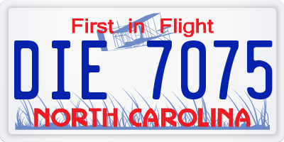 NC license plate DIE7075