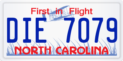 NC license plate DIE7079