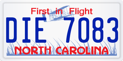 NC license plate DIE7083