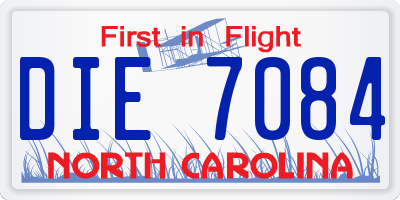 NC license plate DIE7084