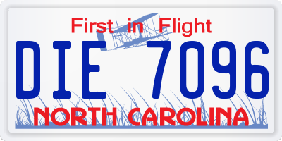 NC license plate DIE7096