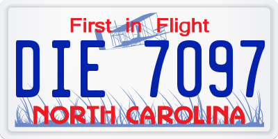NC license plate DIE7097