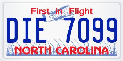 NC license plate DIE7099