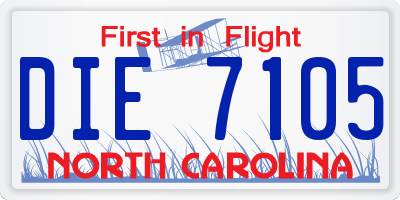NC license plate DIE7105