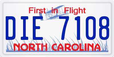 NC license plate DIE7108