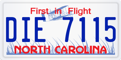 NC license plate DIE7115
