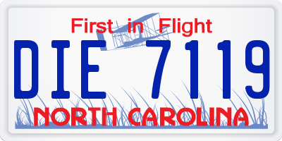 NC license plate DIE7119