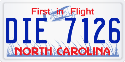 NC license plate DIE7126