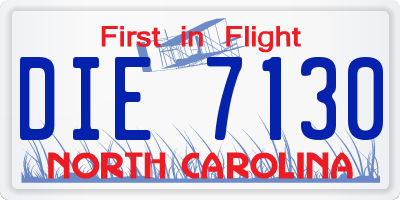 NC license plate DIE7130