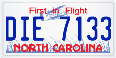 NC license plate DIE7133