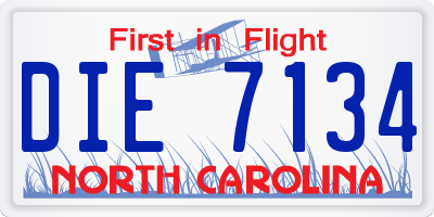 NC license plate DIE7134