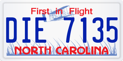 NC license plate DIE7135