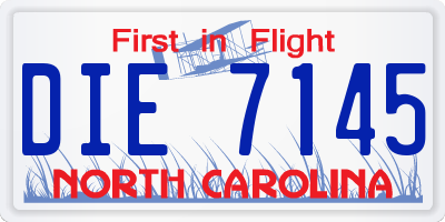 NC license plate DIE7145