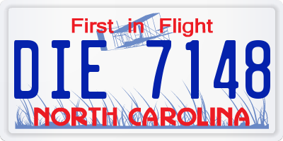 NC license plate DIE7148