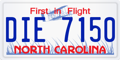 NC license plate DIE7150