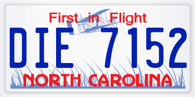 NC license plate DIE7152