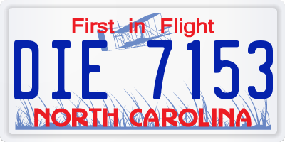 NC license plate DIE7153