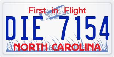NC license plate DIE7154