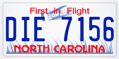 NC license plate DIE7156