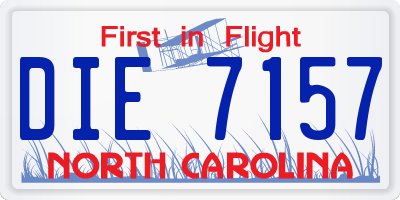 NC license plate DIE7157