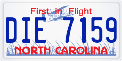 NC license plate DIE7159