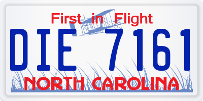 NC license plate DIE7161