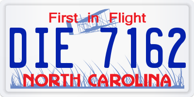 NC license plate DIE7162