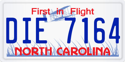NC license plate DIE7164