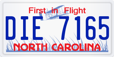 NC license plate DIE7165