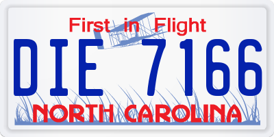 NC license plate DIE7166