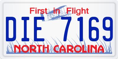 NC license plate DIE7169