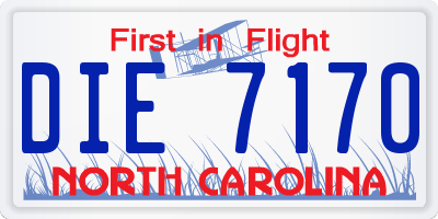 NC license plate DIE7170