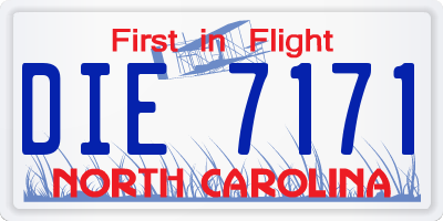 NC license plate DIE7171