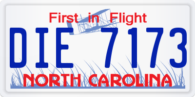 NC license plate DIE7173