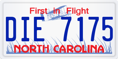 NC license plate DIE7175