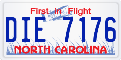 NC license plate DIE7176