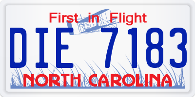 NC license plate DIE7183