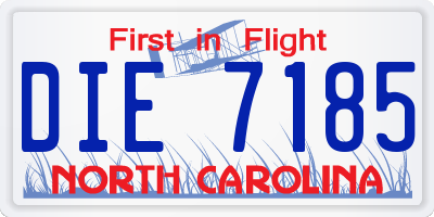NC license plate DIE7185