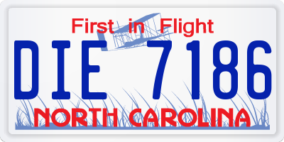 NC license plate DIE7186